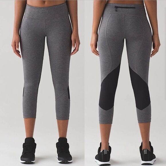 Lululemon Pace Rival Crop Legging Gray - Picture 1 of 11